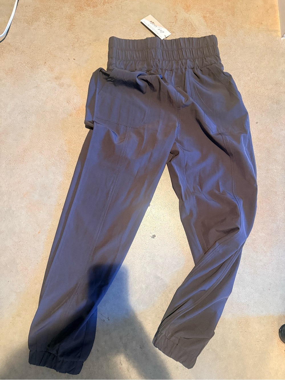 High-Rise Elastic-Waist Joggers - Navy